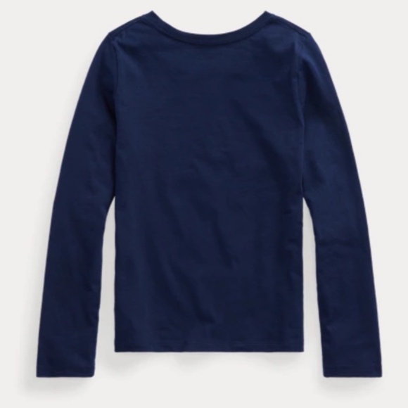 Polo by Ralph Lauren Girl’s Navy Cotton Jersey Long-Sleeve Tee - Picture 2 of 6